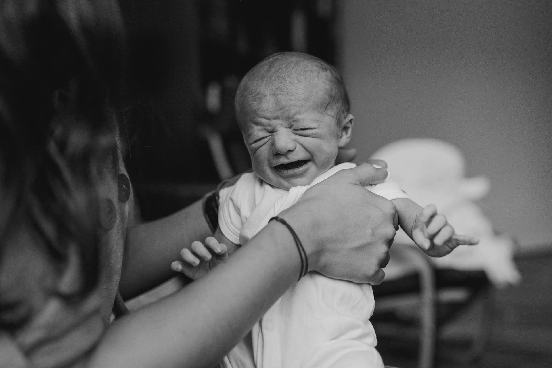 newborn baby crying